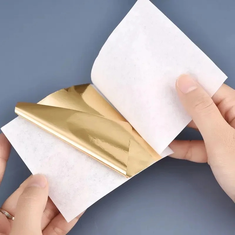 Art Craft Leaves - 100-300pcs Imitation Gold Silver Foil Paper
