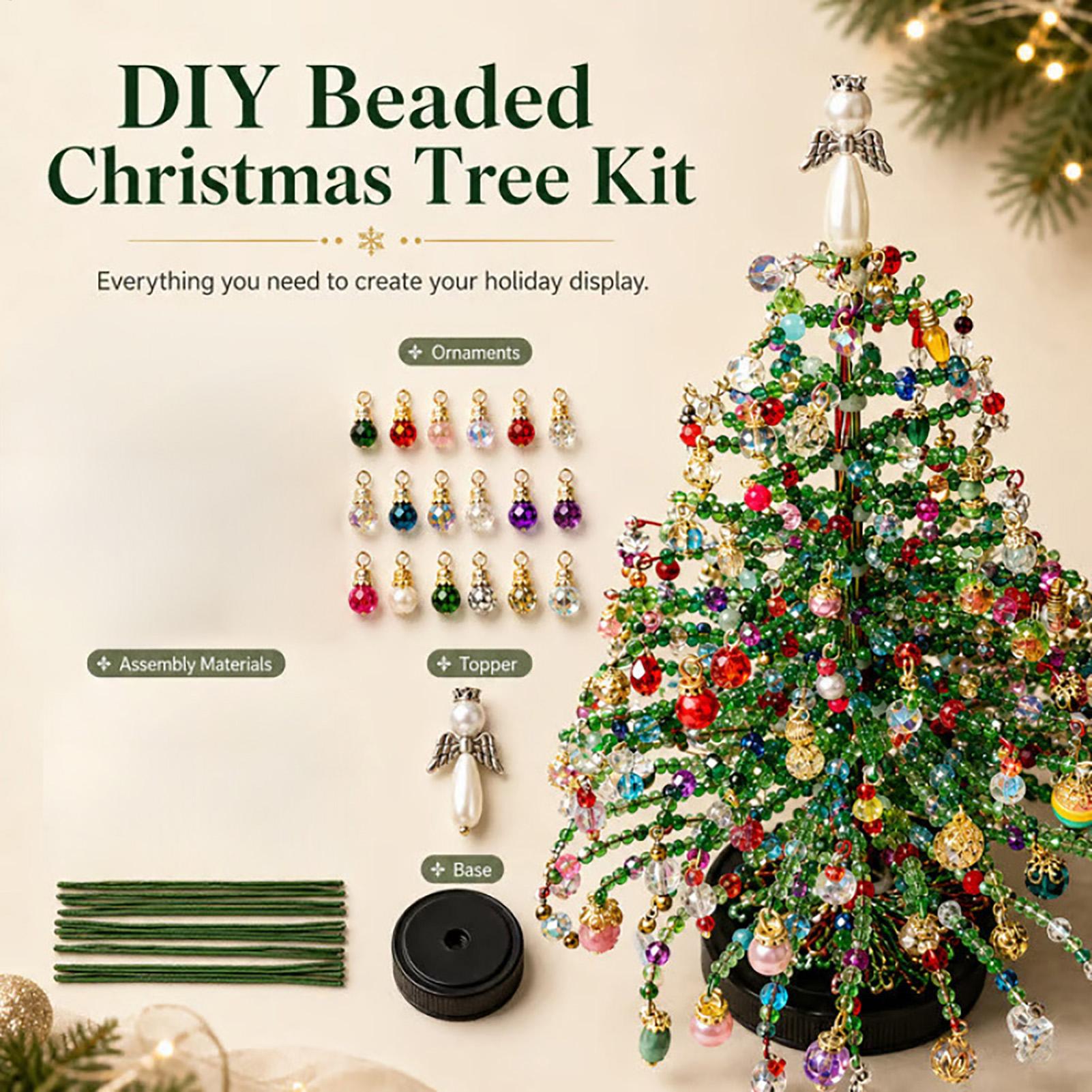 Art Craft Christmas Tree - Miniature Beaded Christmas Tree Kit DIY