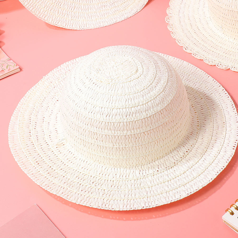 8Pcs DIY Kids Straw Hats White - Art Craft Kids review and price