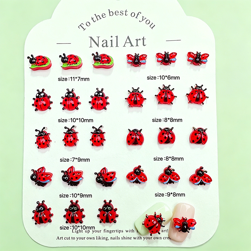 50Pcs 3D Cartoon Ladybug Resin - Art Craft Ladybug review and price