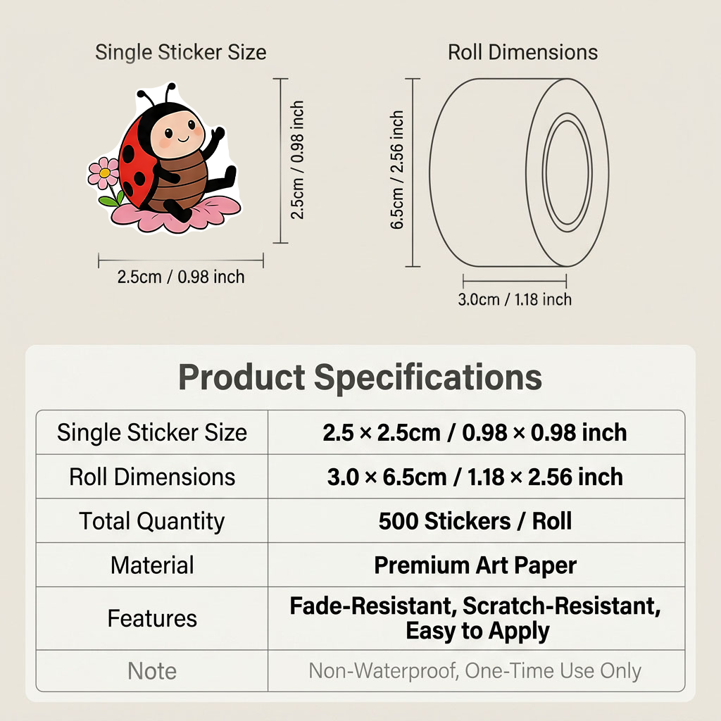 500Pcs Cartoon Ladybug Sticker - Art Craft Ladybug review and price