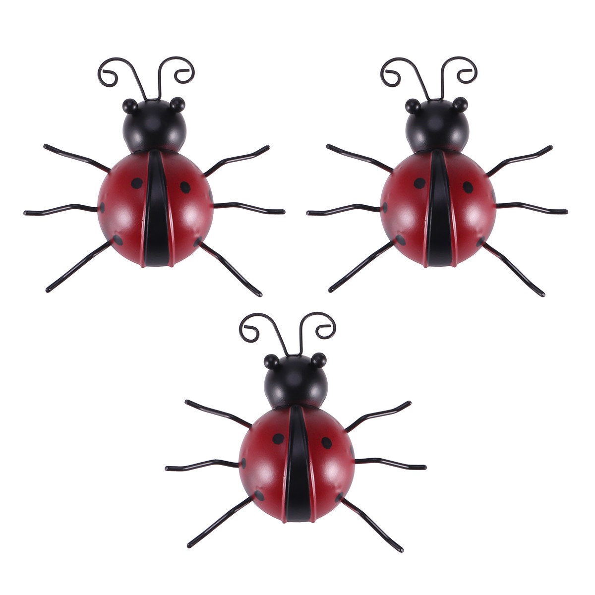 3Pcs Ladybug Wall Mounted Meta - Art Craft Ladybug review and price