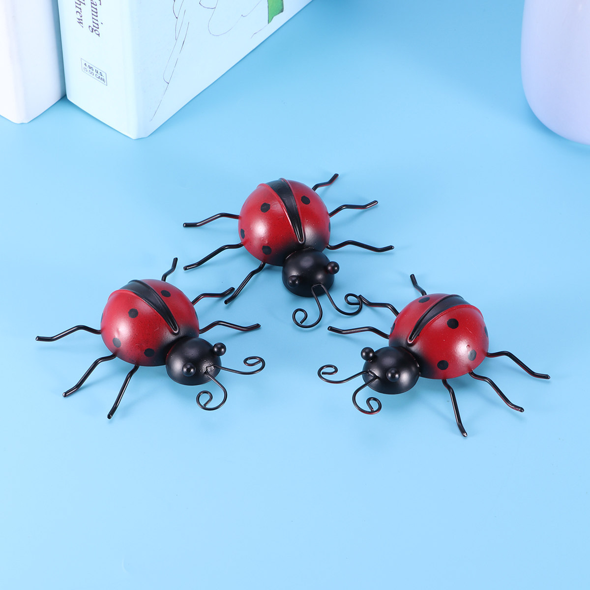 3Pcs Ladybug Wall Mounted Meta - Art Craft Ladybug review and price