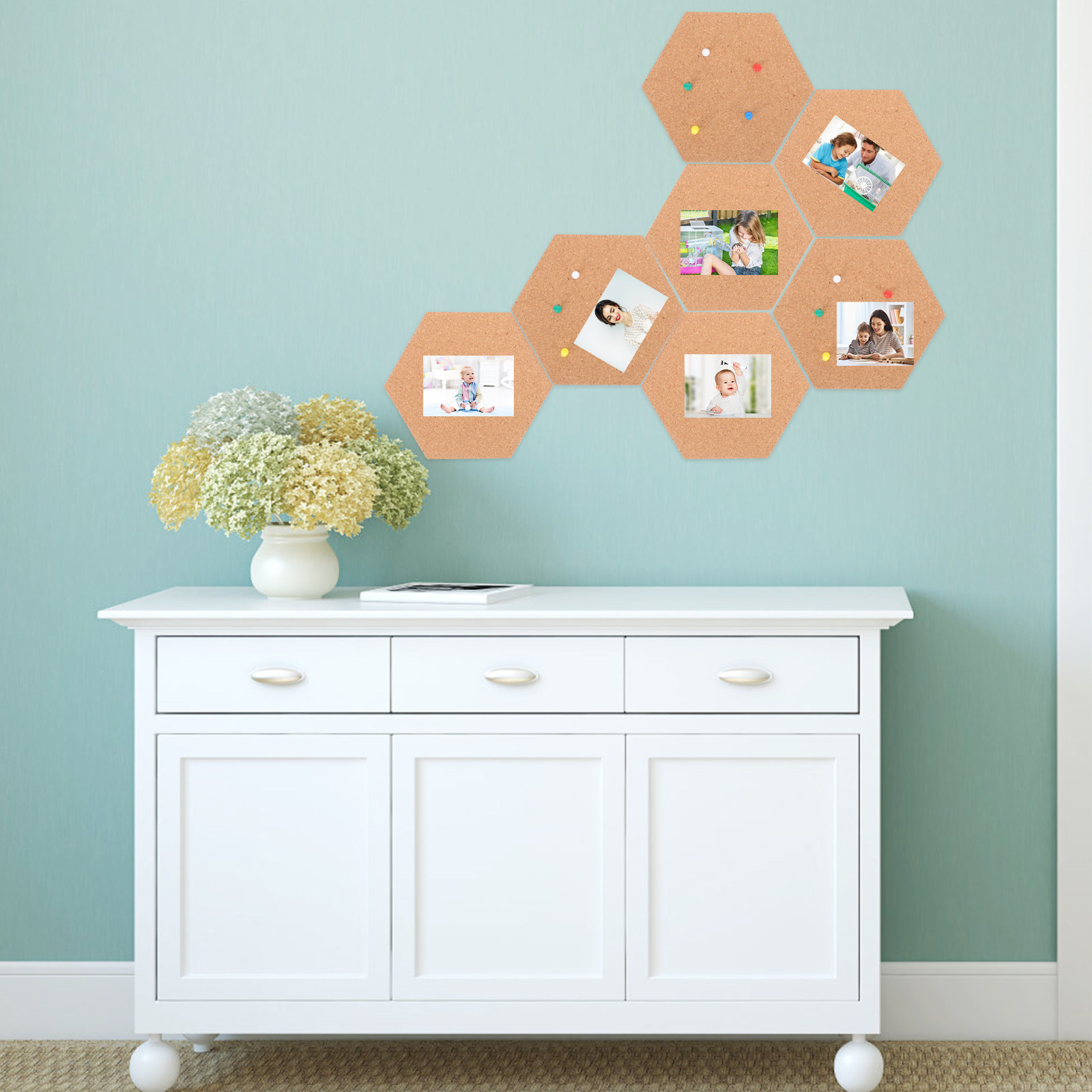 1Set Hexagon Cork Board Set Fr - Art And Craft Photos review and price