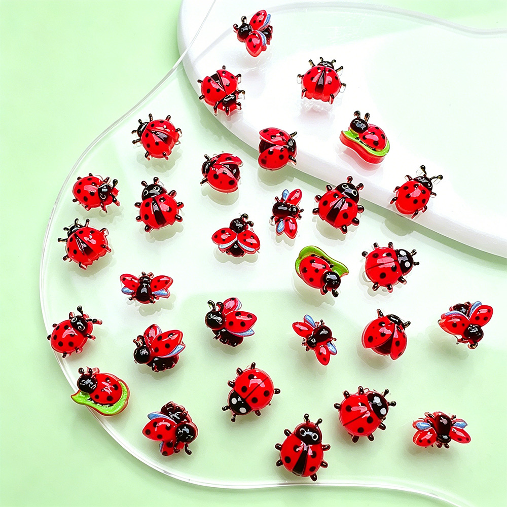 50pcs 3D Mini Resin Ladybug Na - Art Craft Ladybug review and price