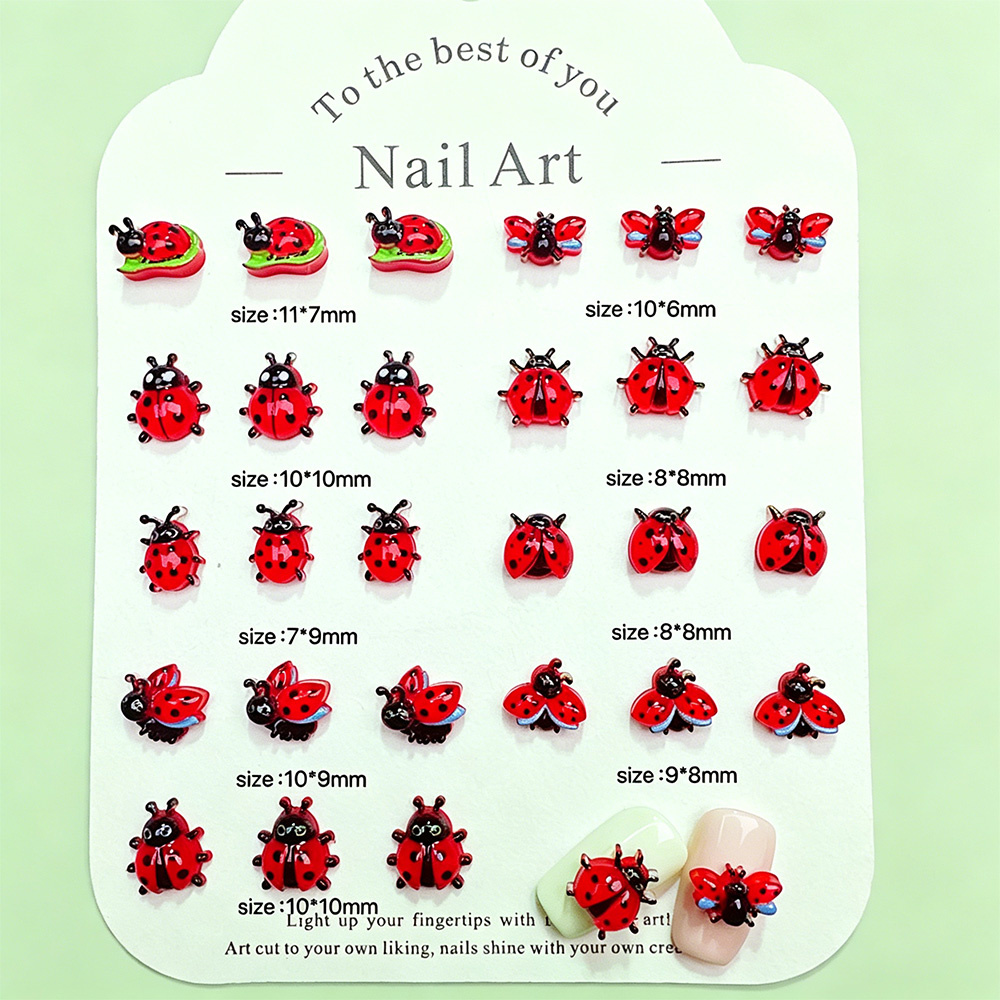 50pcs 3D Mini Resin Ladybug Na - Art Craft Ladybug review and price