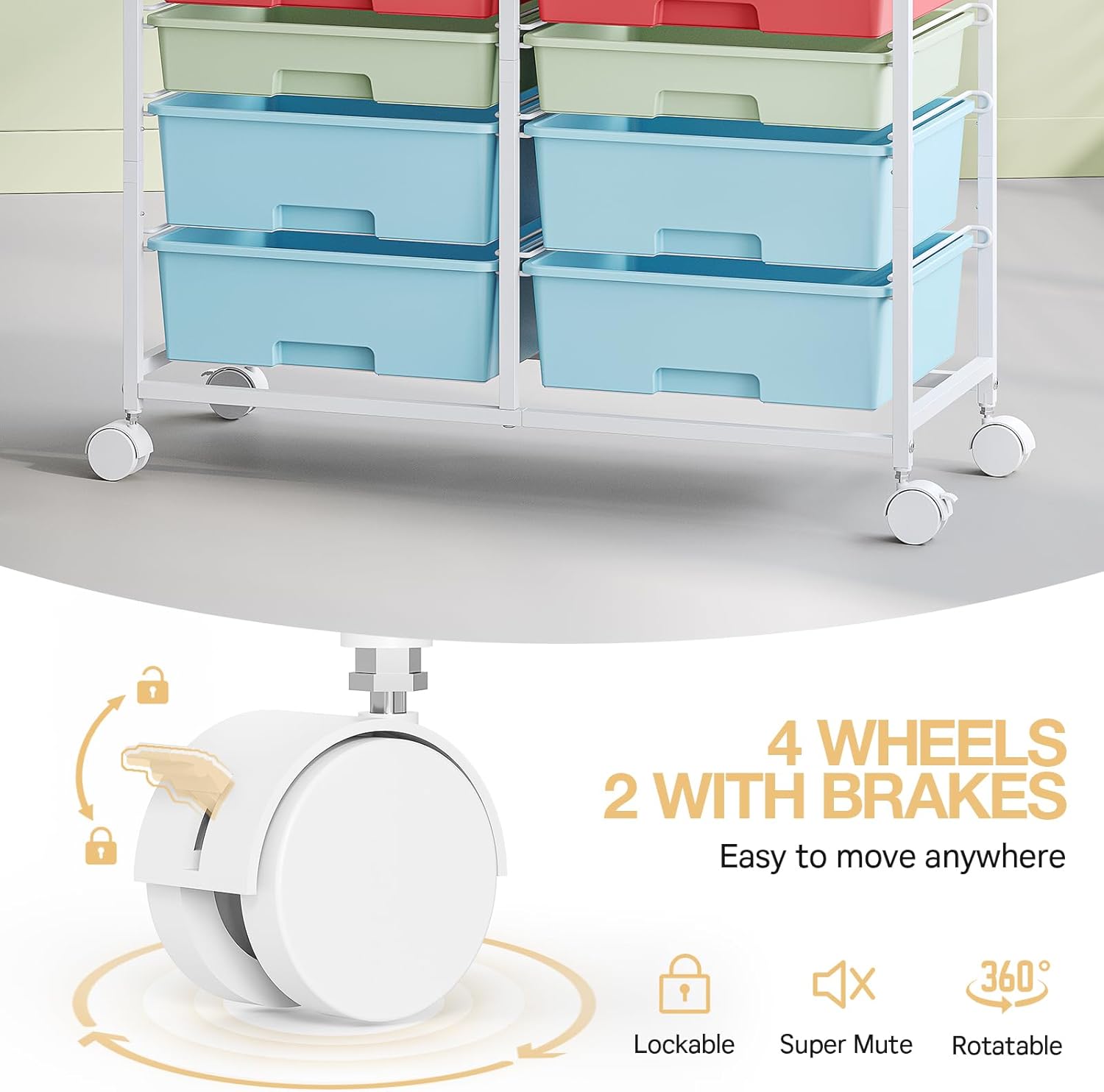 Rolling Storage Cart with 12 D - Art Craft Rainbow review and price