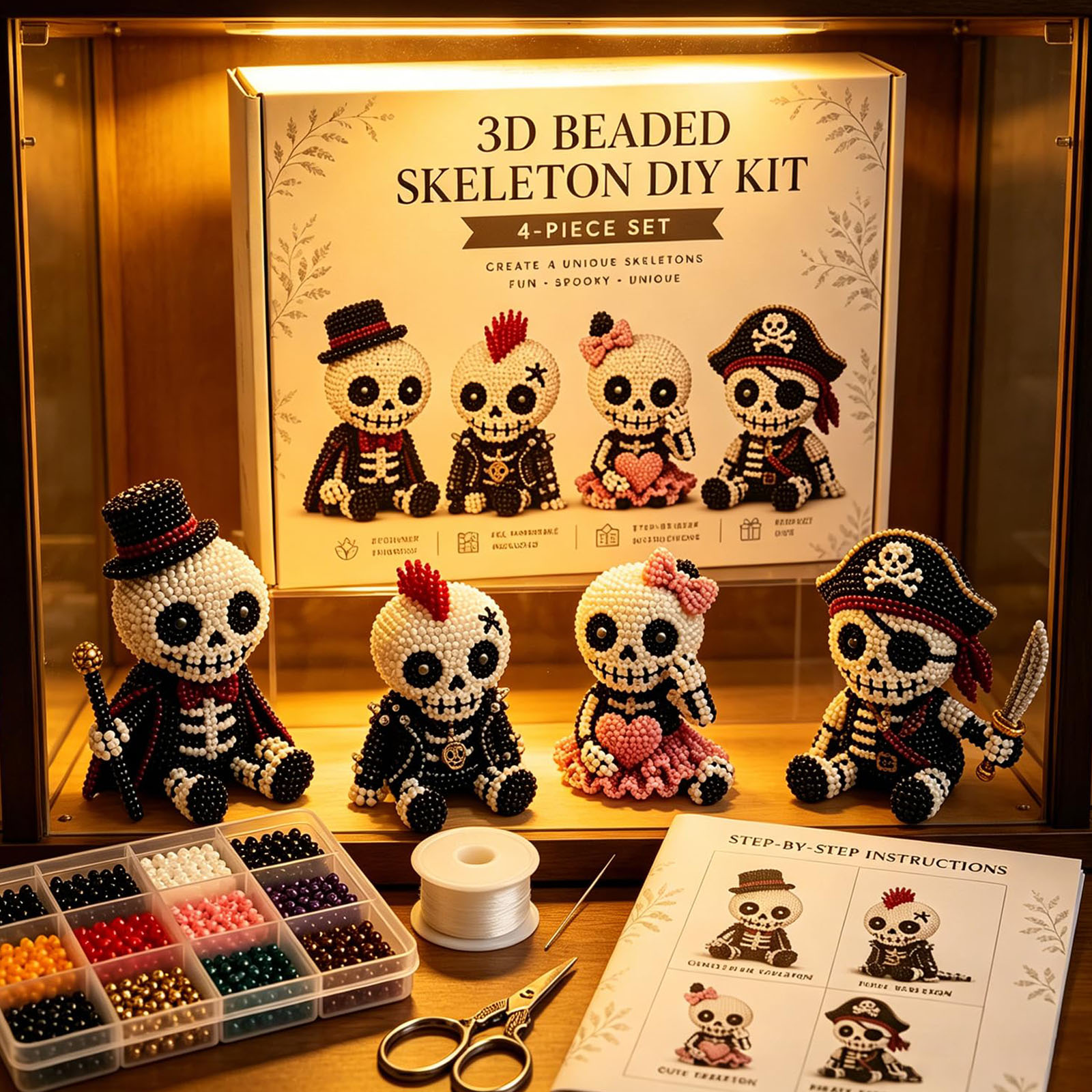 3D Beaded Skeleton DIY Kit Cre - Art Craft Gifts For Adults review and price