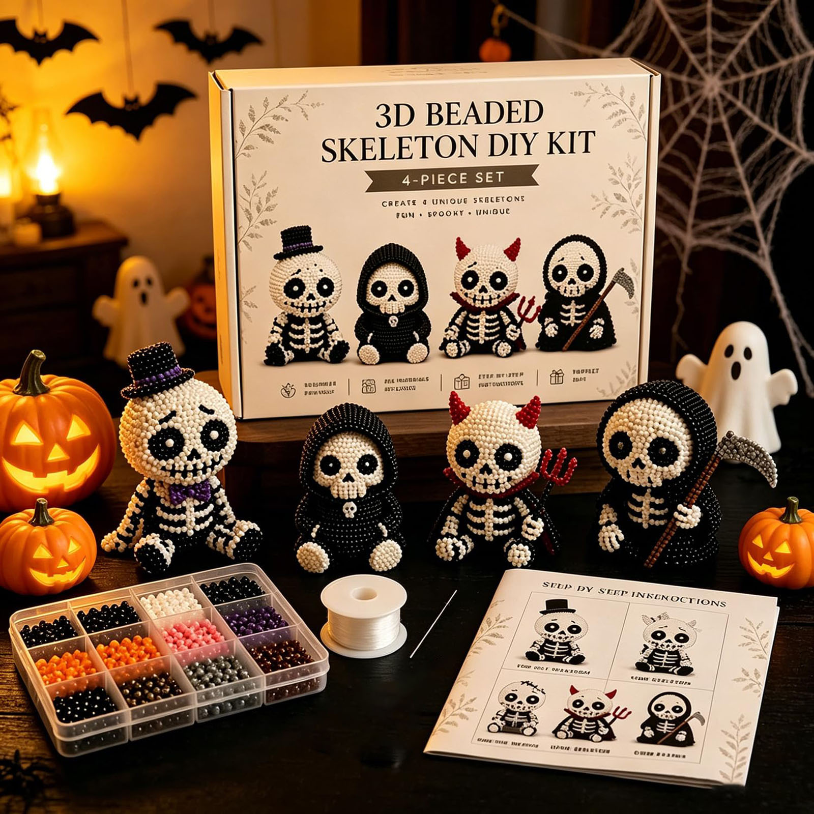 3D Beaded Skeleton DIY Kit Cre - Art Craft Gifts For Adults review and price
