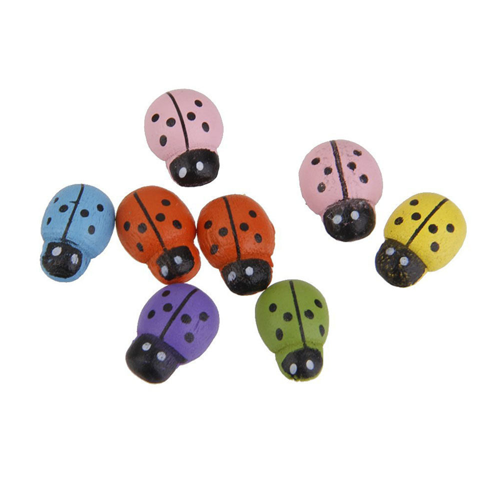 100Pcs Wooden Ladybug Miniatur - Art Craft Ladybug review and price