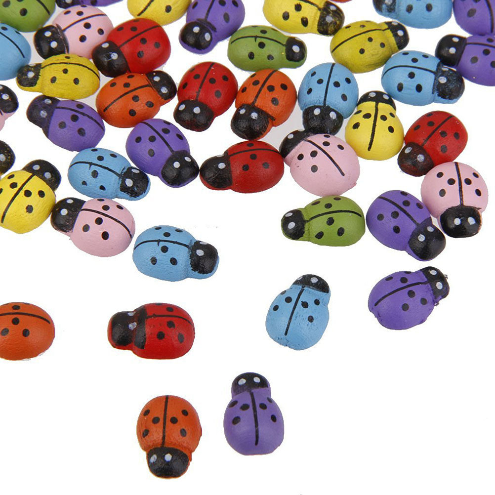 100Pcs Wooden Ladybug Miniatur - Art Craft Ladybug review and price
