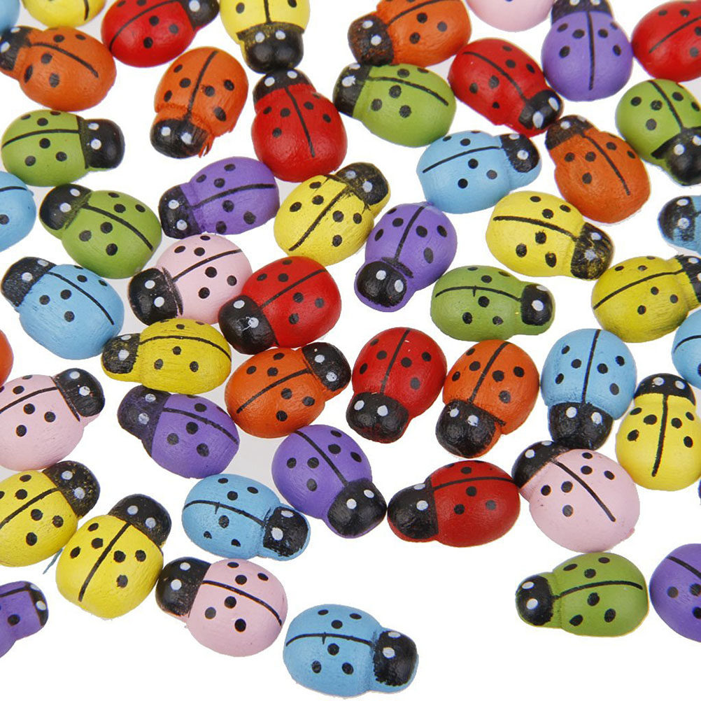 100Pcs Wooden Ladybug Miniatur - Art Craft Ladybug review and price